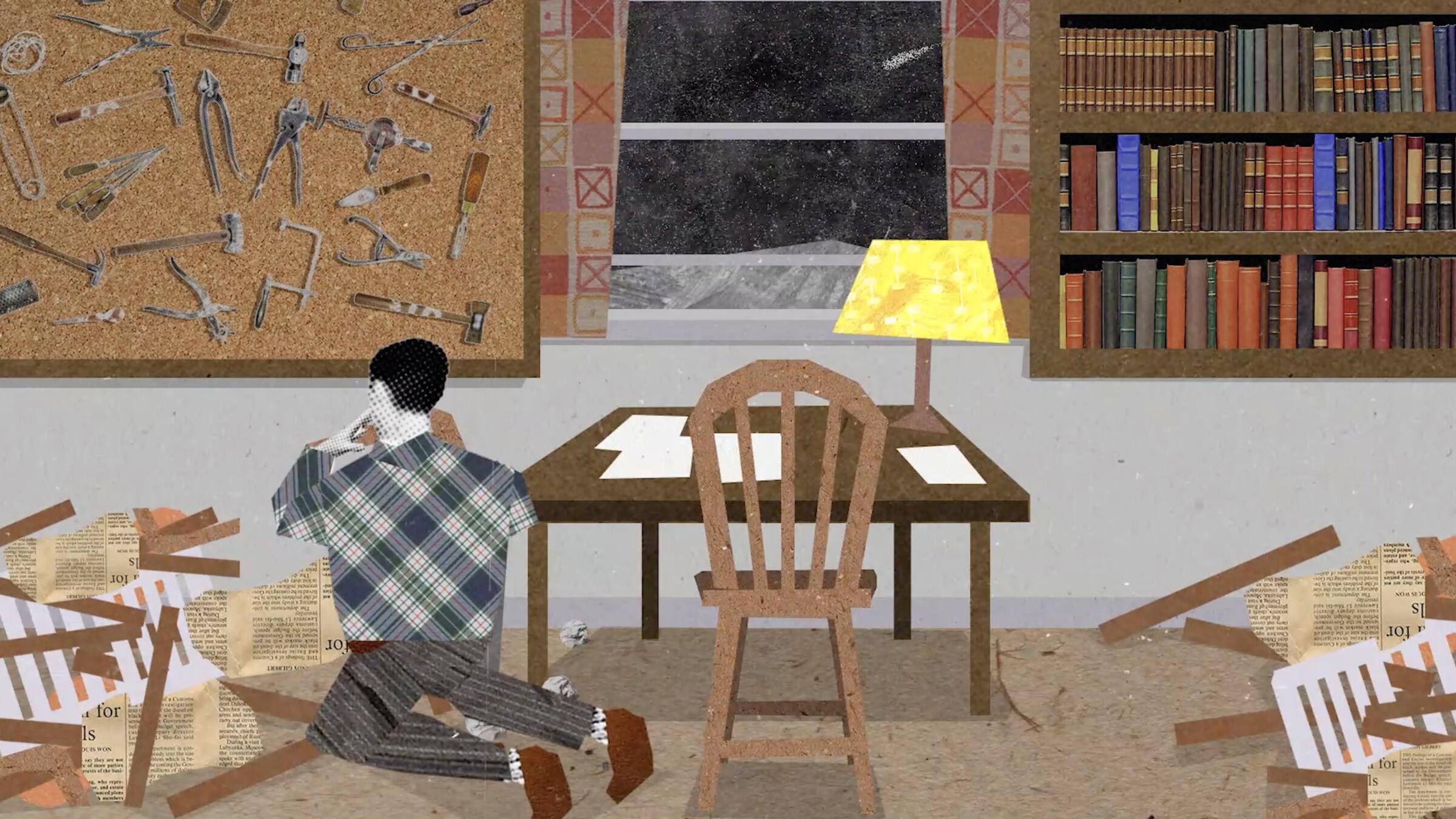 A still of animation work done by Langston Wells