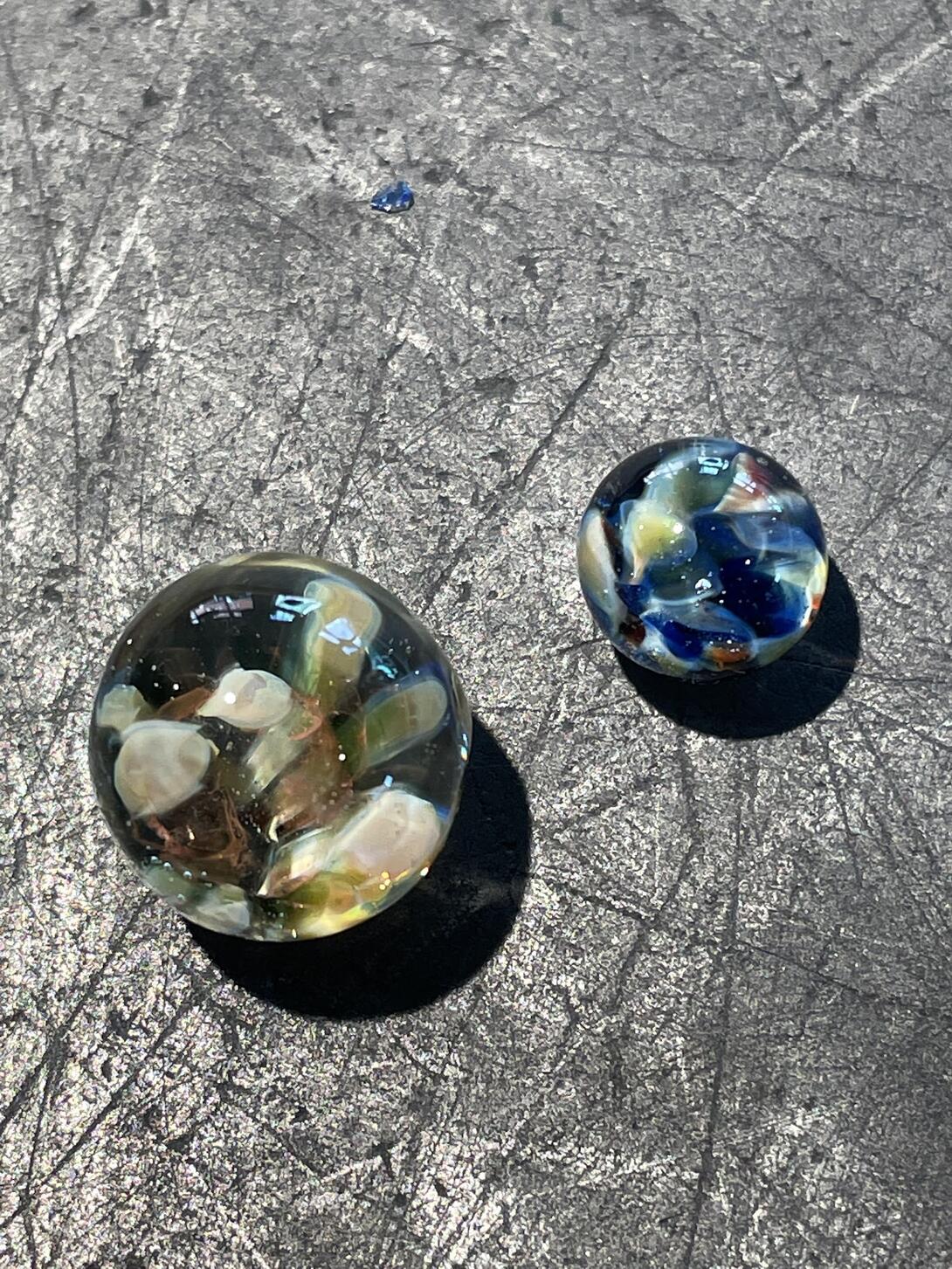 Two glass marbles