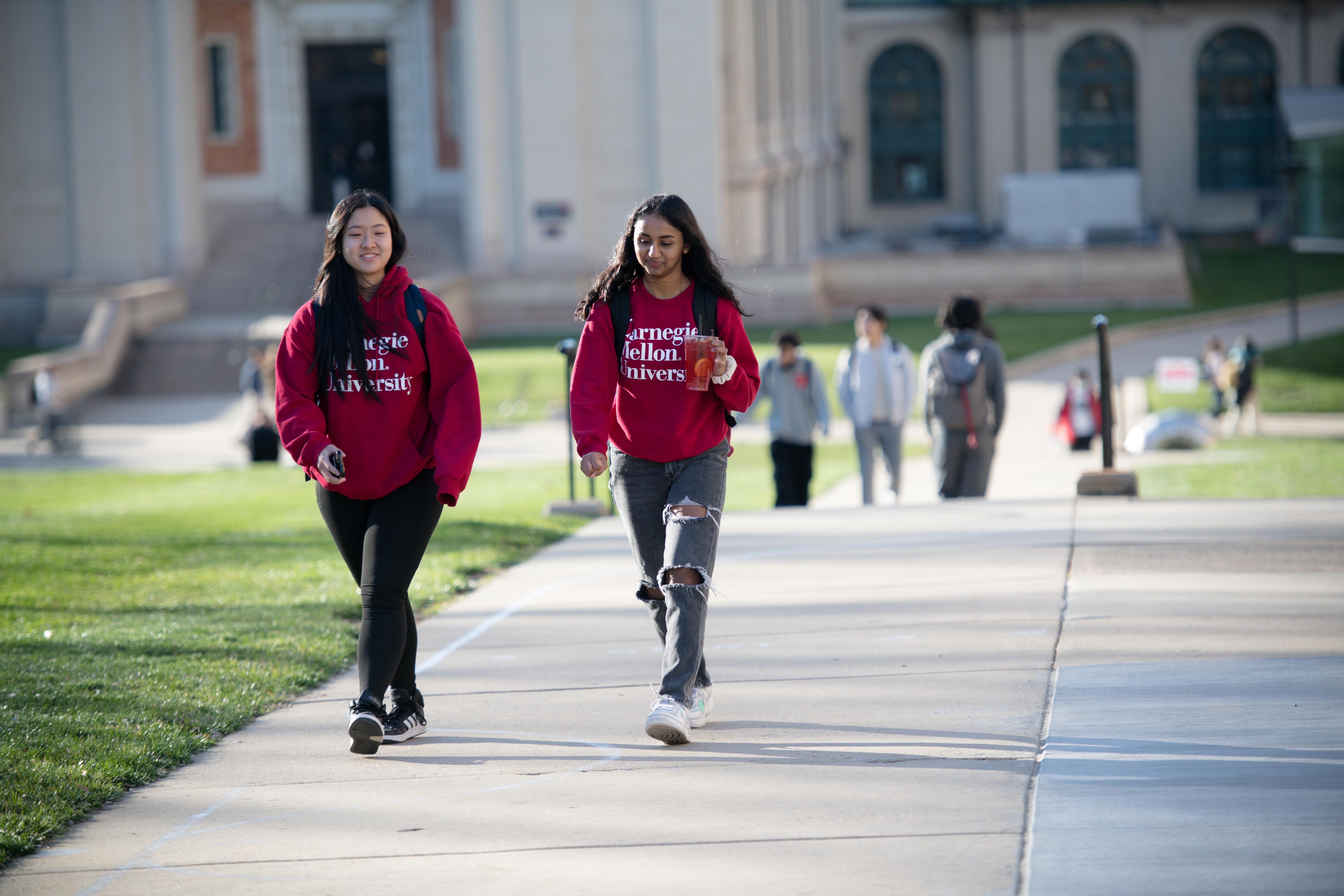 Students walking on campus