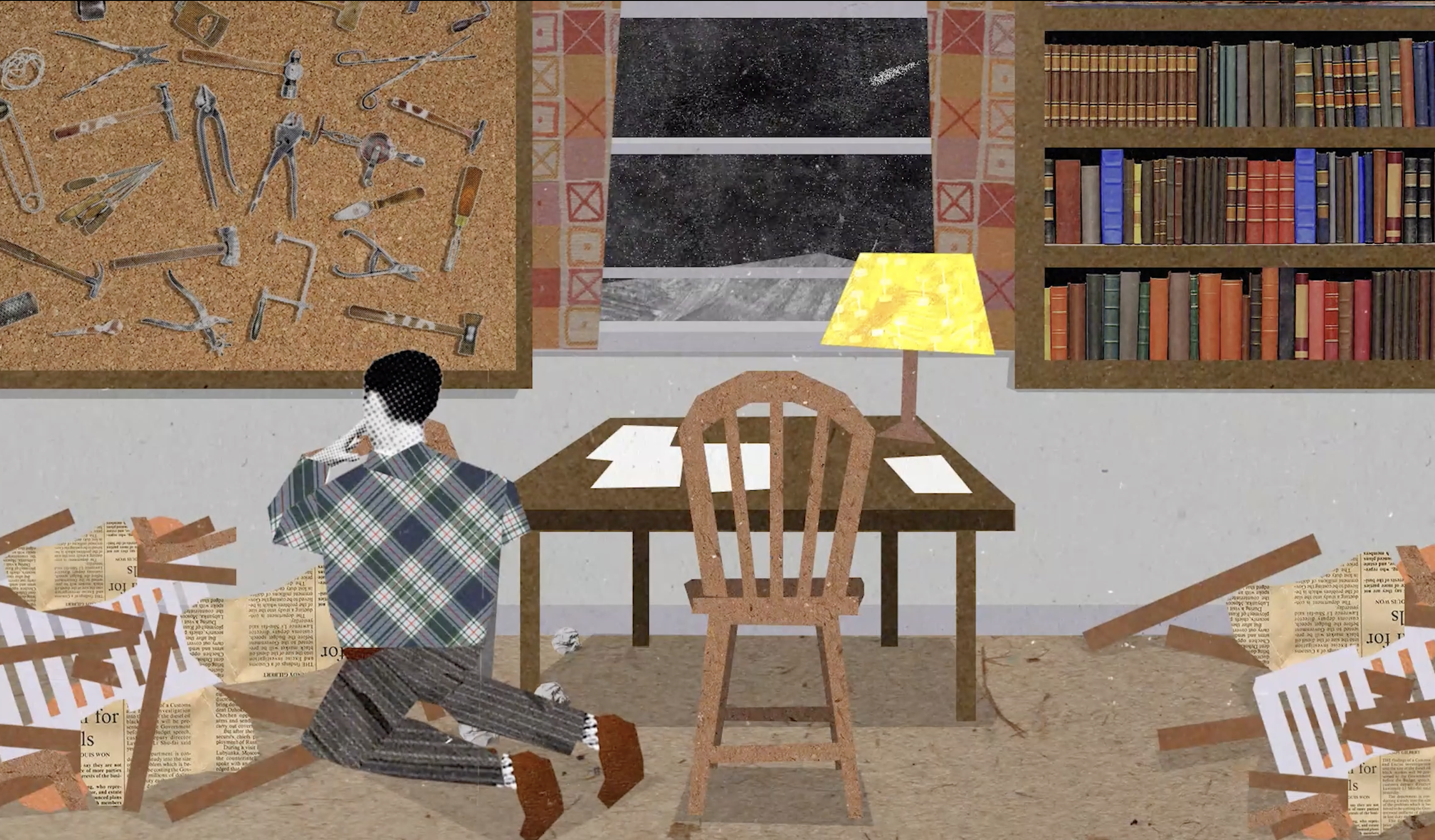 A still of animation work done by Langston Wells