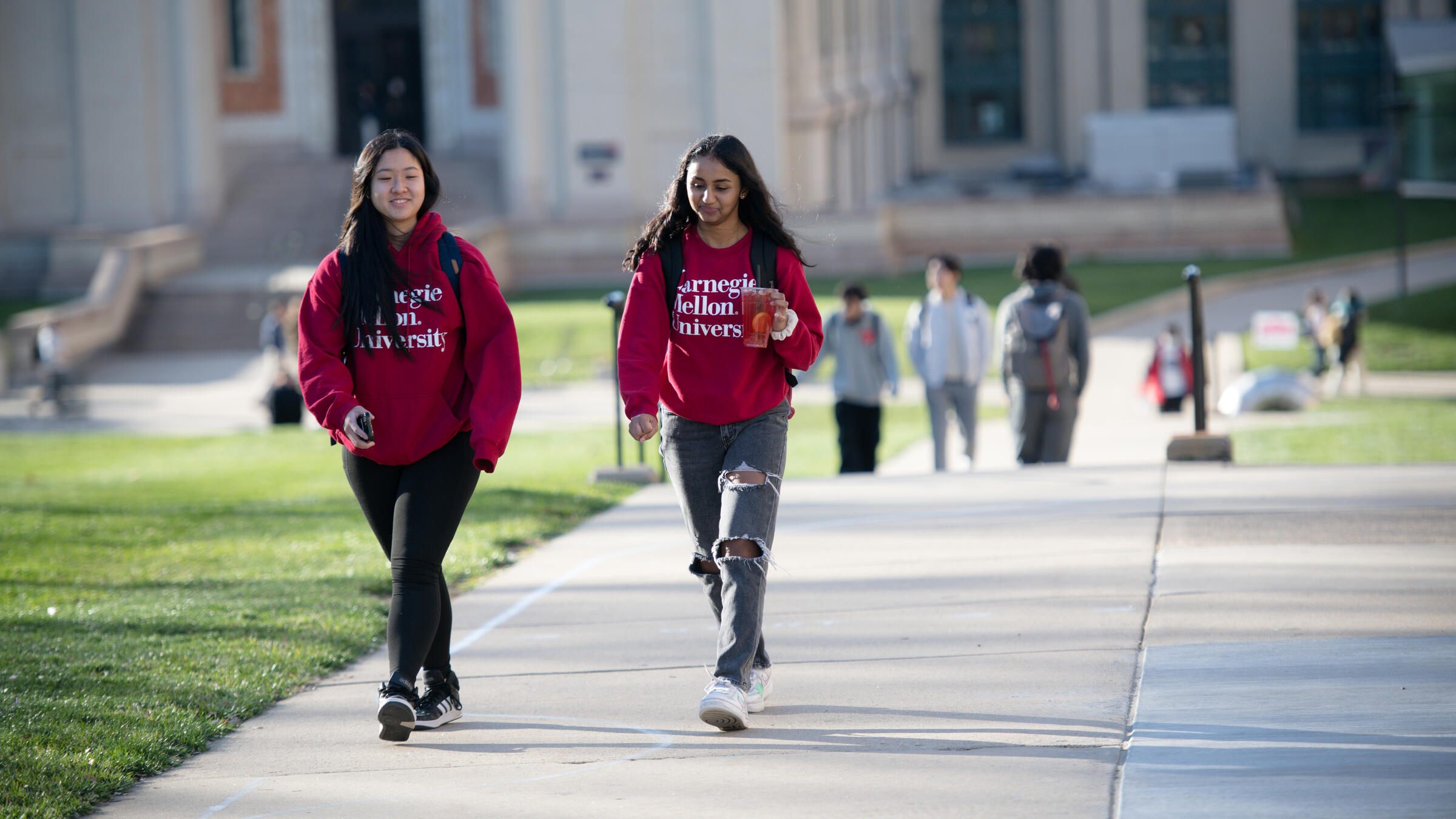 Students walking on campus