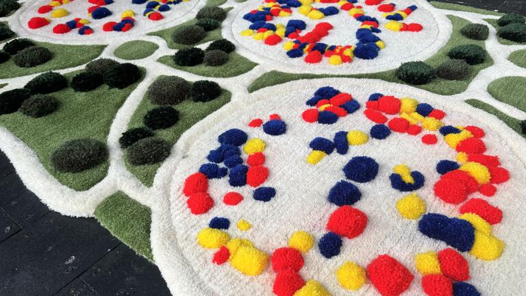 A close up of Max Stockadale's rug