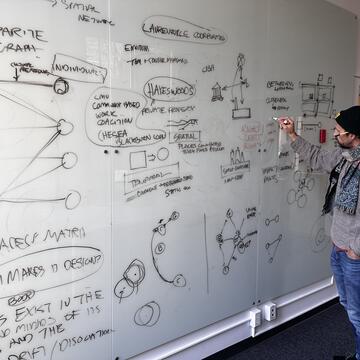 Will Martin at a whiteboard 