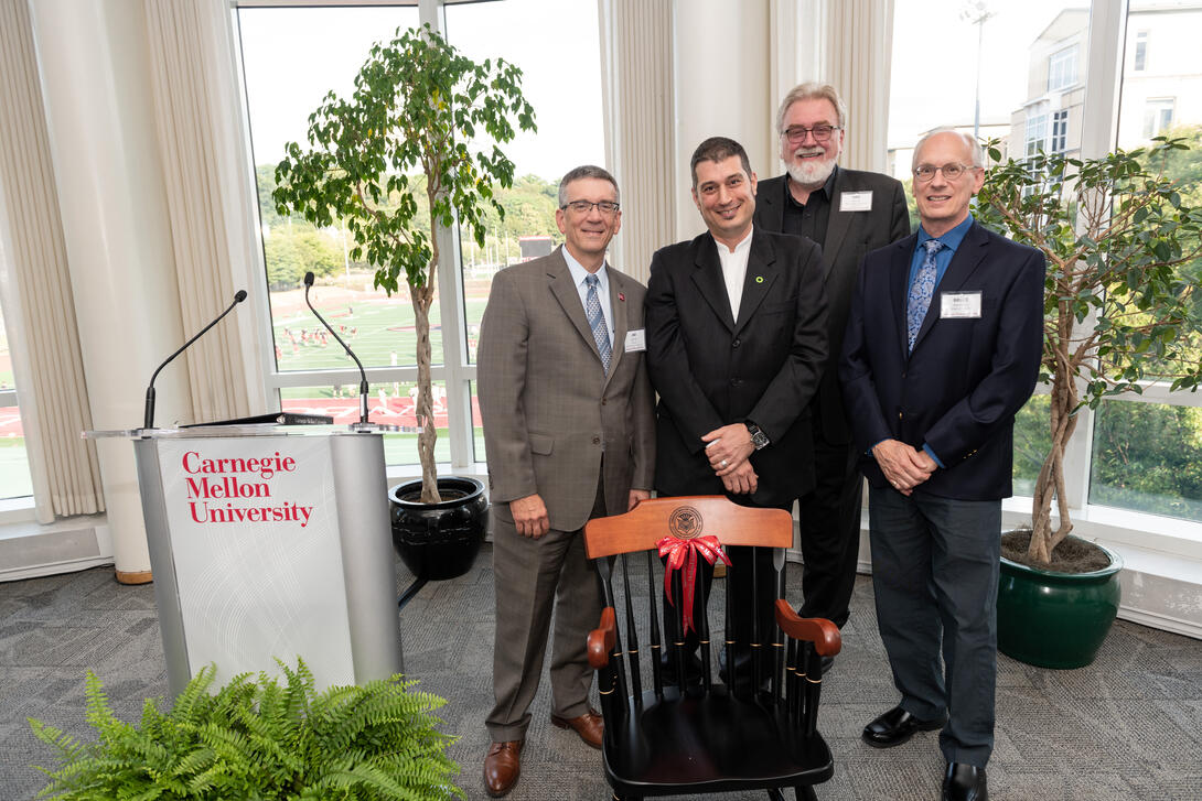 Provost James Garrett, Peter Scupelli, Dan Martin (Dean of the College of Fine Arts) & Bruce Hanington (Head of the School of Design)