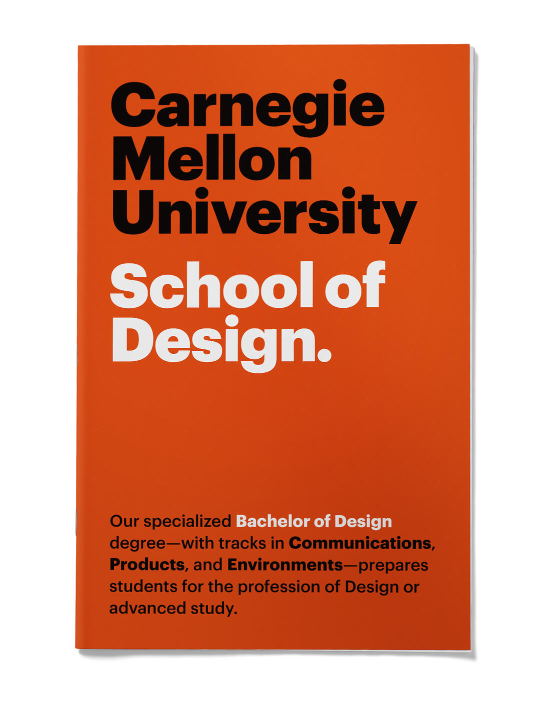 The cover of the Orange Book for the BDes program