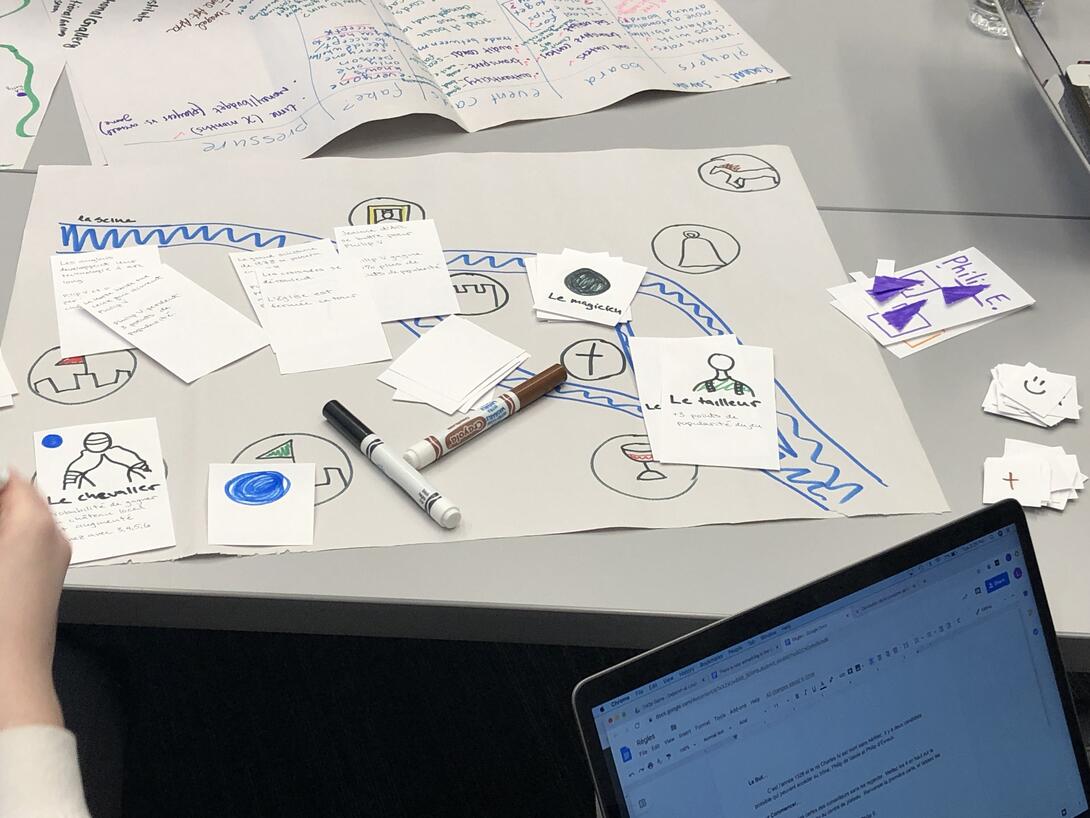 A board game being designed