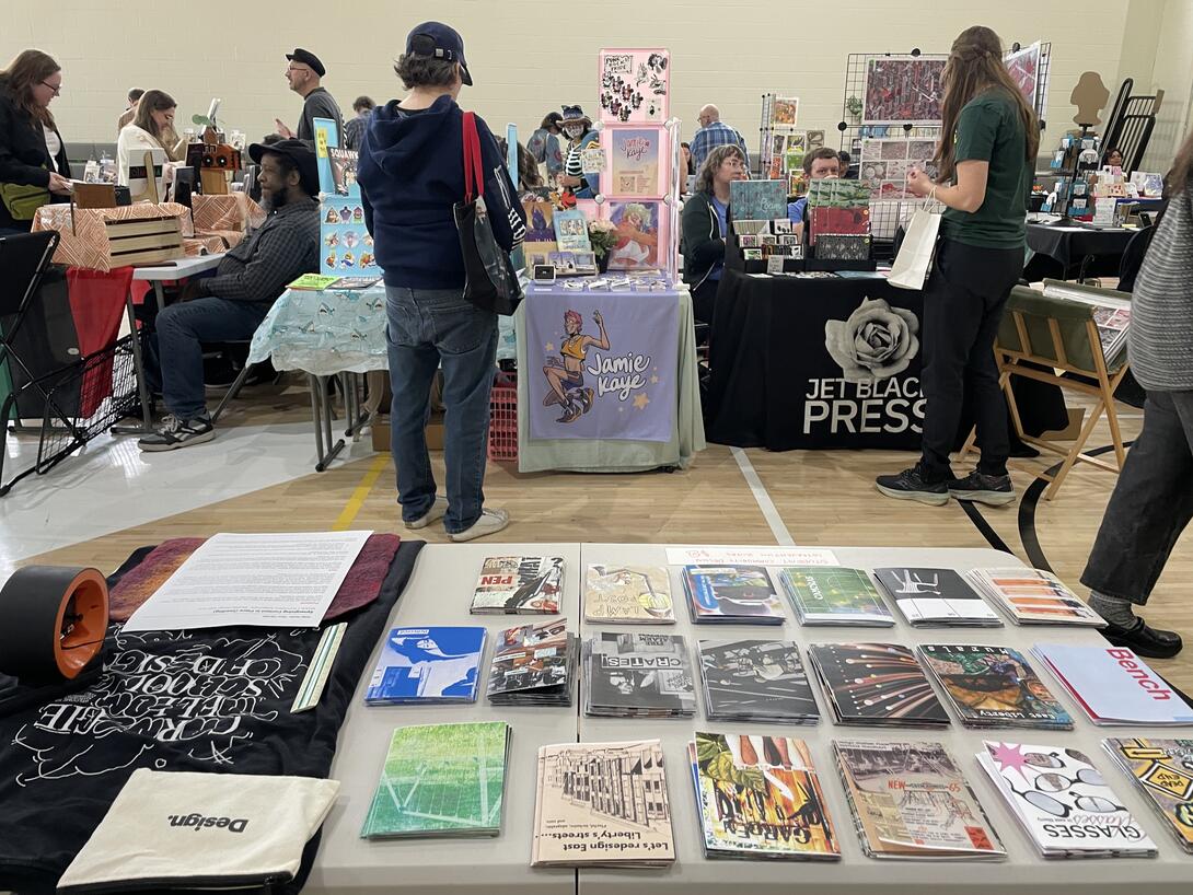 A table at the Pittsburgh Zine fair