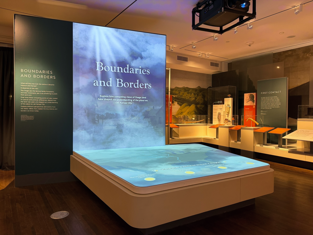 A dual projection exhibit at a museum